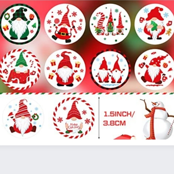 🌈🟩🌲☃️🎅 100-HOLIDAY GNOME STICKERS, 16 STYLES - Picture 3 of 6
